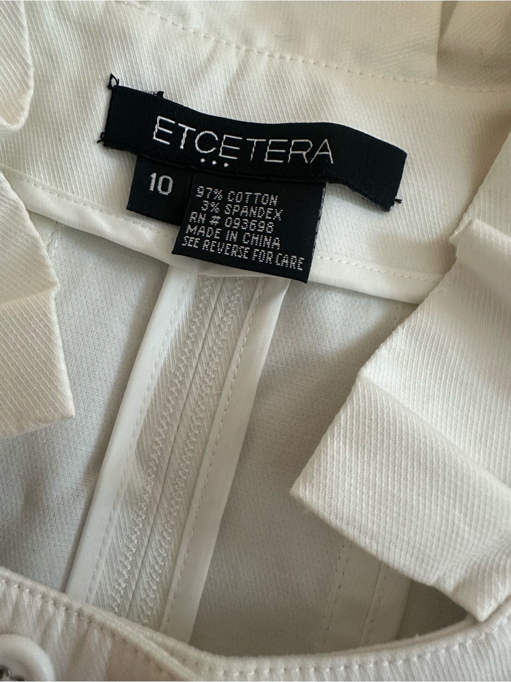 Etcetera Crisp White Cotton-Blend Top